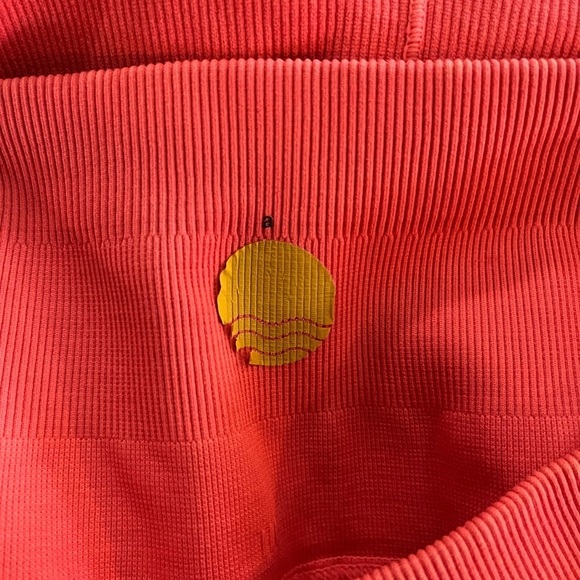 Anthropologie Daily Practice Coral Lettuce Hem Leggings - Picture 8 of 10